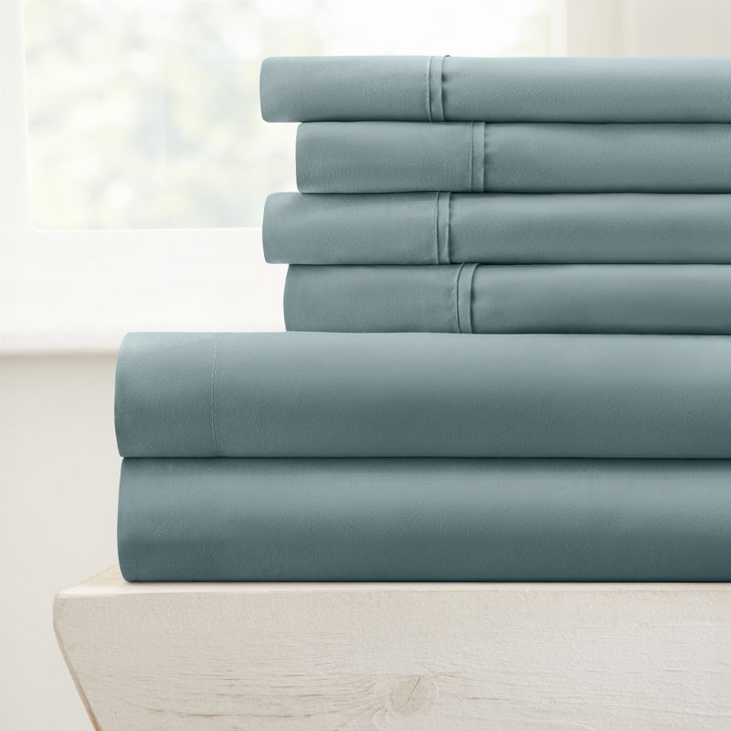 Solid 6 Piece Sheet Set - Ultra Soft, Easy Care - Becky Cameron (Extra Pillow Cases!), 3 of 14