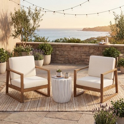 Christopher Knight Home Poros 3 Piece Modern Outdoor Acacia Wood