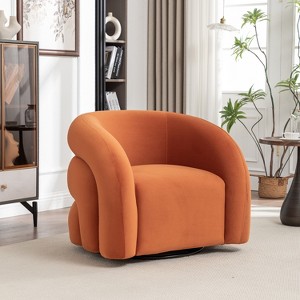 SEYNAR Modern Glam Velvet 360 Degree Swivel Accent Armchair with Tufted Back - 1 of 4