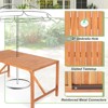 Tangkula Rectangular Acacia Wood Dining Table 4-6 Person Patio 2" Umbrella Hole Natural - 4 of 4