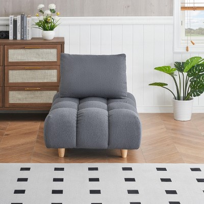 NicBex Couches for Living Room 30 Inches Long Cloud Couch Contemporary Teddy Upholstered 1 Seater Sofa Couch with 1 Throw Pillow
