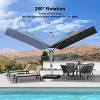 PURPLE LEAF Deluxe Aluminum Outdoor Patio Umbrella Square Cantilever Umbrellas - 3 of 4