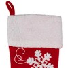 Northlight 20.5-Inch Red and White Velvet With White Snowflake Christmas Stocking - 4 of 4