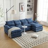 110.63'' Chenille Oversized Four-Seater U-Shaped Sectional Sofa with High-Density Sponge Filling and Solid Wood Frame - 3 of 4