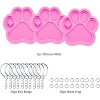 JDICTION 3PC Shiny Paw Heart Silicone Mold - Dog Paw Print Keychain & Epoxy Resin Crafts with 10PCS Key Rings - 2 of 4