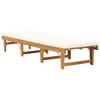 vidaXL Folding Sun Lounger with Cushion Solid Acacia Wood - 2 of 4