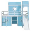 NicBex Twin Size Bunk Bed Castle Shape Loft Bed Pine Bed Frame with Movable Tower, Tent, Slide, Ladder and Guardrail, No Box Spring Required - 3 of 4