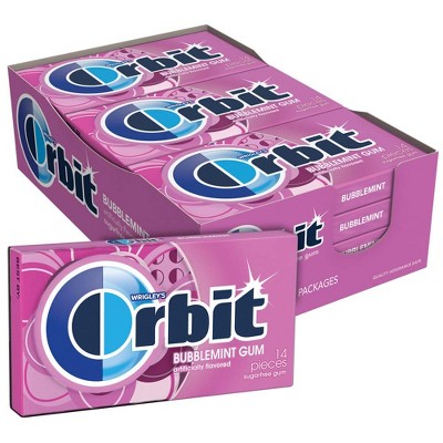 Orbit Bubblemint Sugar Free Chewing Gum, 12 Packs Of 14-Pieces (168 Total Pieces)