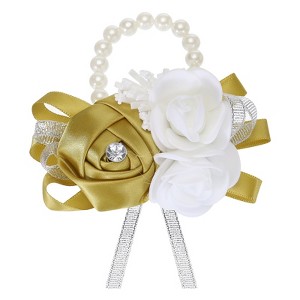 Unique Bargains Decorative Wedding Prom Party Artificial Rose Wrist Corsages - 1 of 3