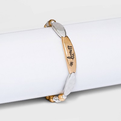 Photo 1 of Bella Uno Bellissima Recycled Silver Plated Unity Stretch Bracelet - Gold