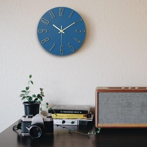 12 inch Silent Wall Clock, Battery Powered Wall Clock Suitable for Home, Office, Kitchen, School, Bedroom, Living Room - 1 of 4