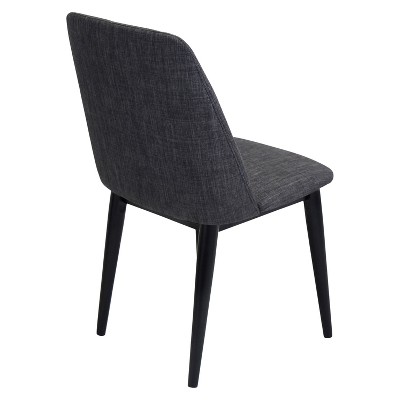 Charcoal Upholstered Wood Parsons Side Chair Set of 2