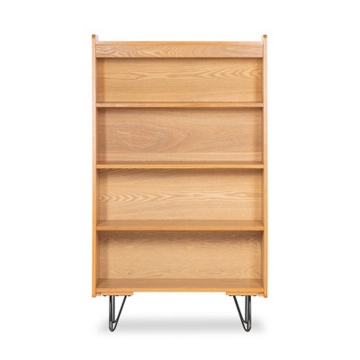 Perry Adjustable White Ash Wood 4-Shelf Bookcase