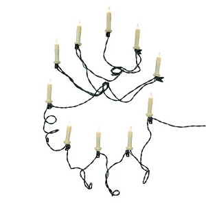 Kurt Adler Indoor UL 10-Light Clip-On White Candles Light Set, 9ft - 1 of 3
