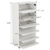 Mirror Shoe Cabinet With Flip Drawers, Narrow Hidden Shoe Storage Cabinet, Freestanding Shoe Rack for Closet Hallway Entryway Small Spaces - 4 of 4