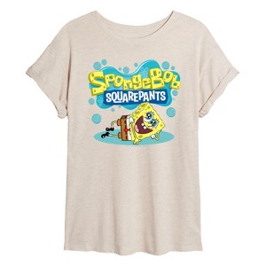 Women's - SpongeBob SquarePants - Pose with Logo Oversized Graphic T-Shirt - 1 of 4