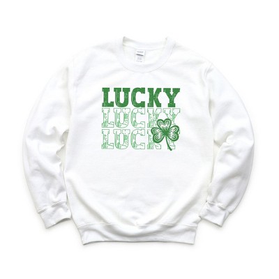 Simply Sage Market Women's Graphic Sweatshirt Bold Green Lucky Stacked
