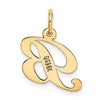 Black Bow Jewelry 14k Yellow Gold Ella Collection Small Fancy Script Initial Pendant A-W - 3 of 4