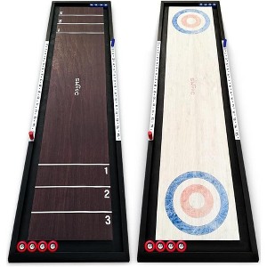 Swooc Games® | 2-in-1 Premium Shuffleboard and Curling | 100% Solid Wood Shuffleboard Table (4ft) | 5+ Ways to Play | Tabletop Games for Adults & Kids - 1 of 4