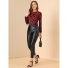 Allegra K Women's Polka Dots Burn-Out Long Sleeve Velvet Top - 2 of 4