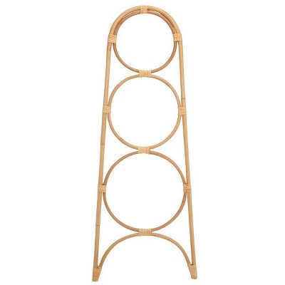 Natural Rattan 3-Tier Wall Mounted Towel Hanger