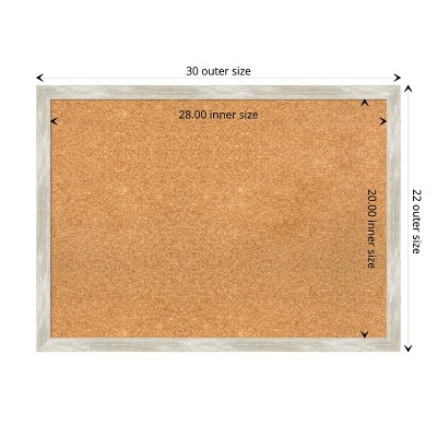 Natural Cork Board with Crackled Metallic Silver Frame