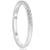 Pompeii3 1/4ct French Pave Diamond Wedding Ring Stackable Anniversary Band 14k White Gold - 3 of 4
