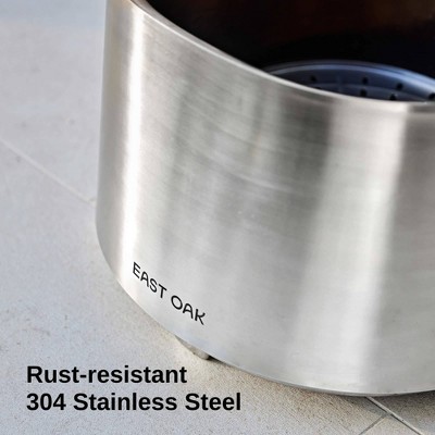 East Oak 17'' Stainless Steel Smokeless Outdoor Fire Pit