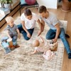 Washable Vintage Printed Rug Non Slip Low Pile Rug Soft Throw Floor Cover Foldable Indoor Carpet for Living Room Bedroom Playroom Nursery - 4 of 4