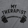 Mens Funny T Shirts My Therapist Barbell Sarcastic Gym Workout Graphic Novelty Tee For Men - Crazy Dog Men's T Shirt Dark Grey XL - 2 of 4
