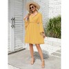 Women's Wrap V-Neck Ruffle Dress Flared Long Sleeve Mini Dress Party Dress - 4 of 4