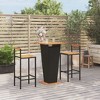 vidaXL Patio Bar Set Bar Stool Bistro Table Poly Rattan and Solid Wood Acacia - Black 2-Piece - 2 of 4