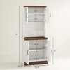 Aghana Digitals 70" White Farmhouse Pantry Cabinet with Glass Barn Doors, Adjustable Shelves, Open - 3 of 4