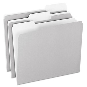 Pendaflex Colored File Folders 1/3 Cut Top Tab Letter Gray/Light Gray 100/Box 15213GRA - 1 of 3