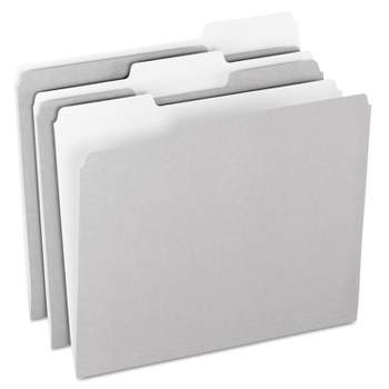 Pendaflex Colored File Folders 1/3 Cut Top Tab Letter Gray/Light Gray 100/Box 15213GRA