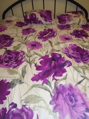 Christian Siriano Twin Xl 2pc Remy Floral Comforter Set Magenta/white :  Target