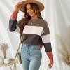 Women's Long Sleeve Colorblock Knit Round Neck Sweater-Cupshe - 4 of 4