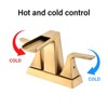 Gulches Two Handle 4 Inch Centerset Waterfall Bathroom Sink Faucet, Brushed Golden - 4 of 4