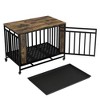 Okak Vintage Dog Crate with Iron Door and Tray, Dog Kennel with Storage Tabletop, Indoor Dog Cage for Medium and Small Dogs - 3 of 4