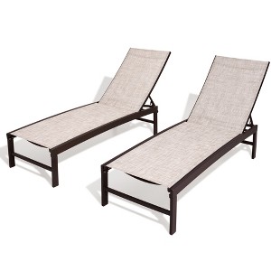 Pellebant Outdoor Pool Lounger Aluminum All-weather Adjustable Chaise Lounge Chair - 1 of 4