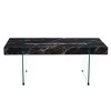 VYNXARIA 43.3"x23.6" Black Marble-Patterned MDF Coffee Table with Tempered Glass Legs - 4 of 4