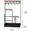 Jewelry Stand Holder Organizer, 4 - Tier Necklace Holder with Ring Tray, 10 Hooks, Black - 4 of 4