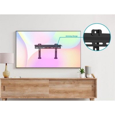 Black Steel Fixed TV Wall Mount Bracket for 32"-55" TVs