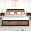 Full/Queen/King Size 14 Inch Metal Bed Frame with Wooden Headboard and Footboard, Underbed Storage - 4 of 4