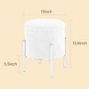 FURNIinspire Ottomans And Benches Modern Round Storage Ottoman With Removable Lid Storage Metal Base Ottoman Footstool, White, 13.00"*13.00"*15.80" - 3 of 4