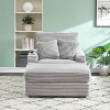 NicBex Couches for Living Room 39" Single Chaise Lounge Chair Corduroy Upholstered Sofa Sleeper Chair with Ottoman and Cup Holders - 2 of 4