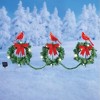 Collections Etc Set of 3 Cardinal Wreath Christmas Path Stakes with Solar Powered Lights - image 2 of 2