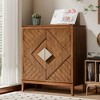 JIONJOY 2-Door Geometric Farmhouse Storage Cabinet - Accent Sideboard with Magnetic Closure for Living Room & Bedroom - 2 of 3