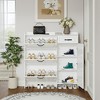White color shoe cabinet with 4 doors 1 drawers,PVC door with shape ,large space for storage - 4 of 4