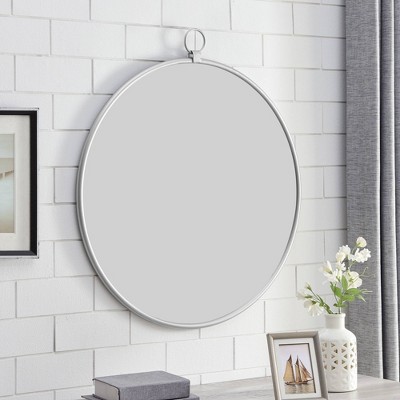 Round Marshall Decorative Wall Mirror Silver - FirsTime